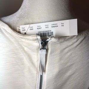 JCrew sleeveless white tank w back zip xs